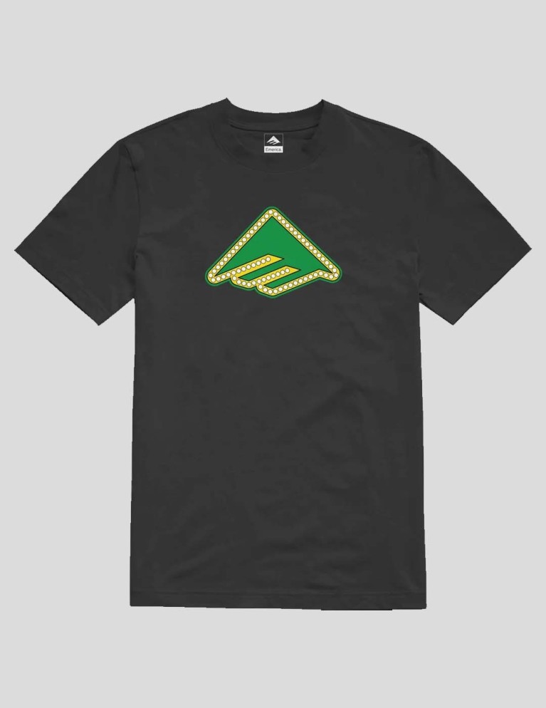 EMERICA x shake junt triangle lights tee black
